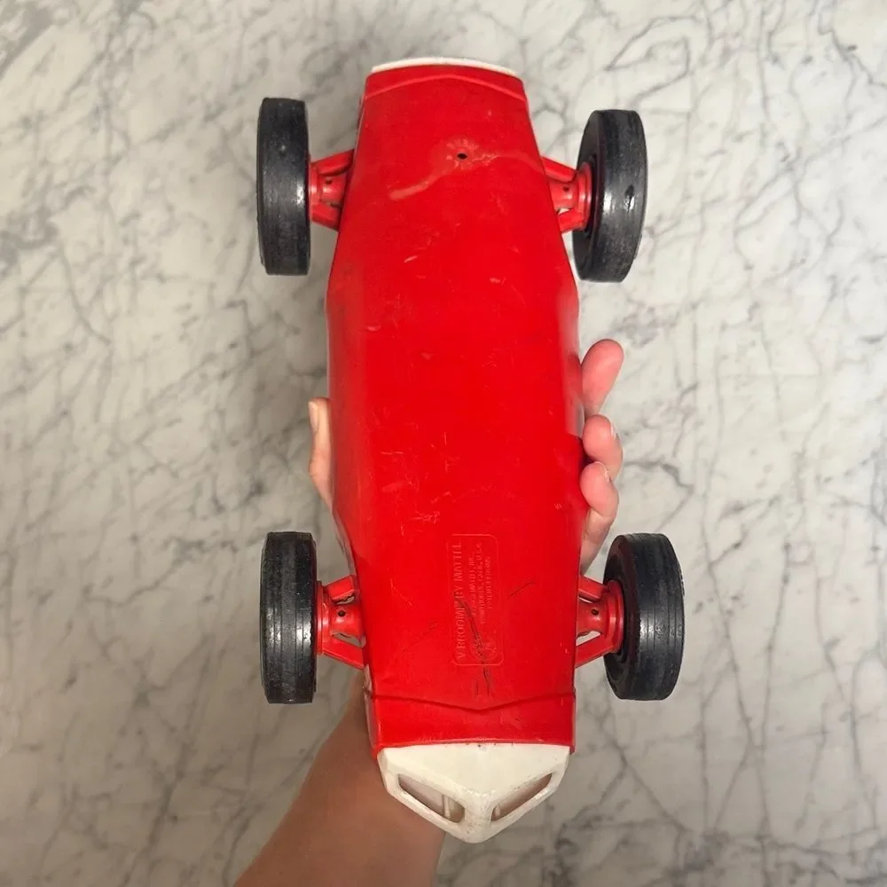 VTG 1963 Mattel Toymakers Vrroom No 3 Red Friction Motor Toy Race Car 14